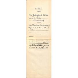 Requesting that demand for payment 10s 6d for Choral Class be withdrawn