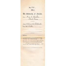 Asking for Certificate Miss M C Batten