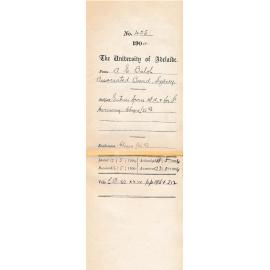 Entries from W A & for Senior Harmony Cheque £26-15-6