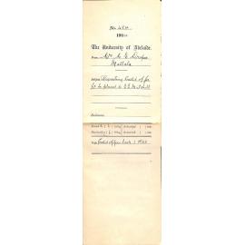 Requesting Credit of fee £1-1-0 to be placed to E E Mitchell