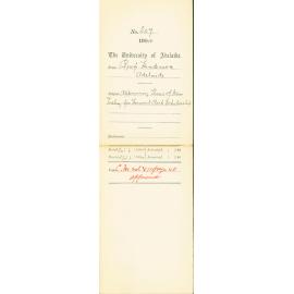 Approving Thesis of Miss Trehy for Howard Clark Scholarship