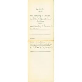 Consenting to Examine for Tate Medal