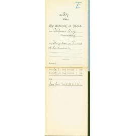 Suggestions re Finance of the University