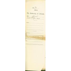 Exemption from lectures 1904