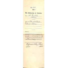 Re Date of Mr Reids Extension Lectures