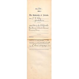 Asking for Certificates Elsie Thomas and Frank Edward Primary Theory