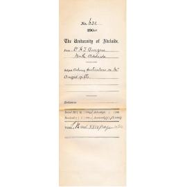 Asking particulars re Mr Angas gifts