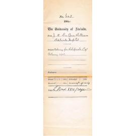 Asking for Certificate 1st Year Botany 1902