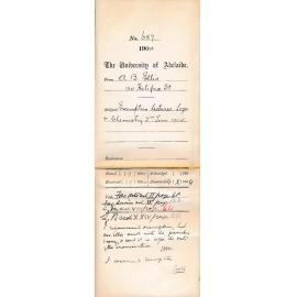 Exemption lectures Logic and Chemistry 2nd Term 1904