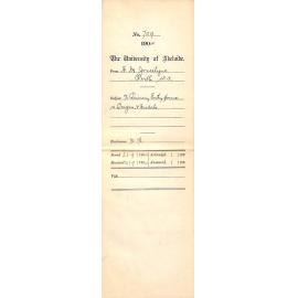 Accounts Primary Entry Forms re Bergin and Medals