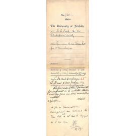 Permission to use Elder Hall for 3rd November 1904