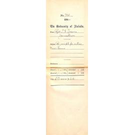 Re Receipts for Entries Music Exam