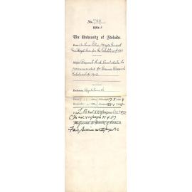 Request that Candidate be recommended for Science Research Scholarship 1905