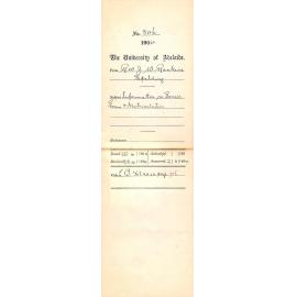 Information re Senior Exam and Matriculation