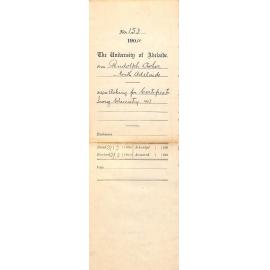 Asking for Inorganic Chemistry Certificate (passed in 1903)