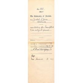 Asking for exemption and re subjects passed