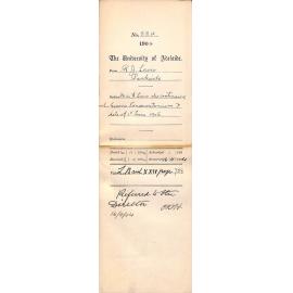 Miss Hilda Lavis discontinuing Violin Lessons Conservatorium and Date of 1st Term 1905