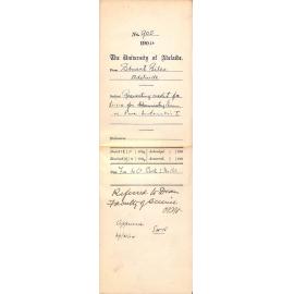 Requesting credit fee 1-1-0 pound for Exam in Pure Mathematics I