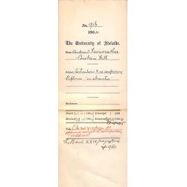 Particulars and re conferring Diploma in absentia