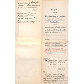 Asking if appointment as Lecturer Botany to continue 1905 and re honorarium