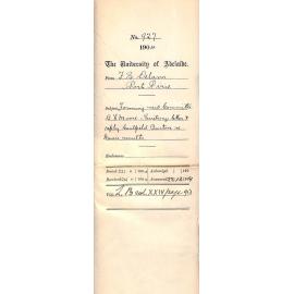 Forming new Committee B H Moore Secretary Letter and Reply Caulfield Barton re Music results