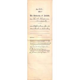 Application for an Assistant in Laboratory