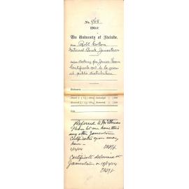 Asking for Junior Exam Certificate 1903 to be given at public distribution