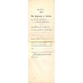 Cheque 3-3-0 pounds for ad eundem gradum M A Degree