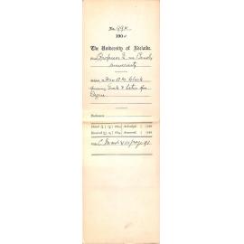 Miss A M Clark passing Greek and Latin for Degree