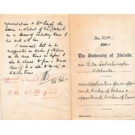 Application for re-appointment Teacher of Italian and appointment Teacher of French