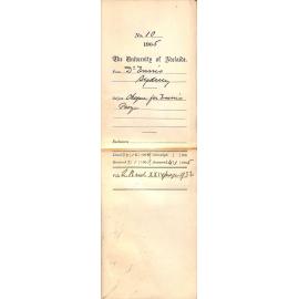 Cheque for Ennis Prize 1904 in the Elder Conservatorium