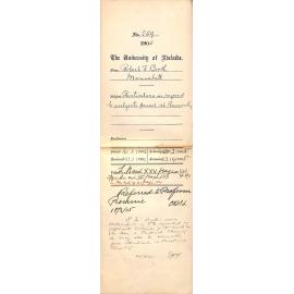 Particulars in regard to subjects passed at Roseworthy