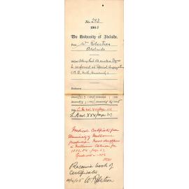 Asking that Ad eundem Degree be conferred at Special Congregation MB Melbourne University