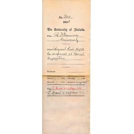 Request that Degree be conferred at Special Congregation