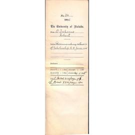 Recommending extension of Scholarship to William Brewster Jones 1905