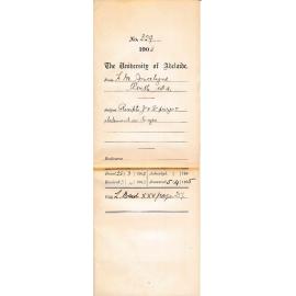 Receipts Junior and Senior prizes and statement as to age