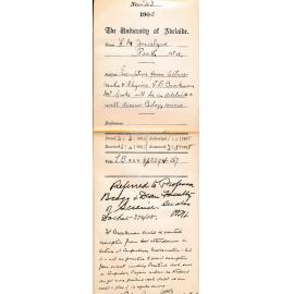 Exemption from lectures Maths and Physics G D Brockman-  Mr Cooke will be in Adelaide and will discuss Biology course