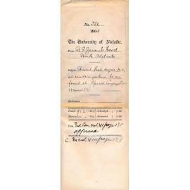 Request that Degree MA ad eundem gradum be conferred at Special Congregation and payment £3-3-0