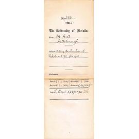 Asking particulars of Scholarships for 1905