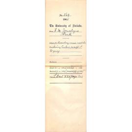 Re Awarding Music Medals Enclosing Cantors receipt 1st Senior Prize