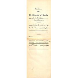 Wishes to enter son for March Senior 1905 - Algebra