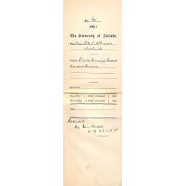 Discontinuing lessons at the Conservatorium - Atkinson