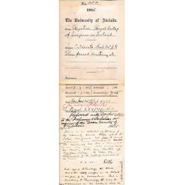 Certificate that Mr J R Tobin passed Anatomy