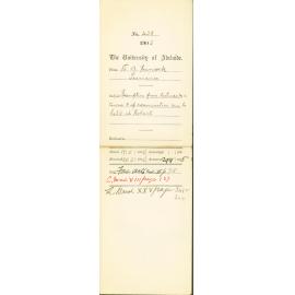 Exemption from lectures MA Course and if Examination can be held at Hobart