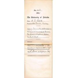 Examination of H M Richardson and E Law at University for Harmony Two Rudi