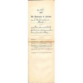 Please forward Balch particulars of Examinations Misses Jowett and Stacy