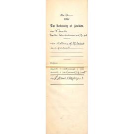 Asking if Mr Herbert Gartrell is a graduate