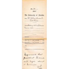 Asking date of Music Exams 1905