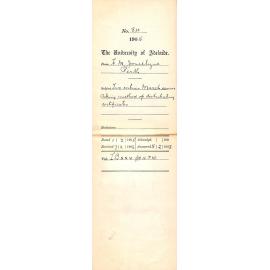 Two entries March Senior Geoffrey D Brockman - George H Wright - Asking method of distributing certificates