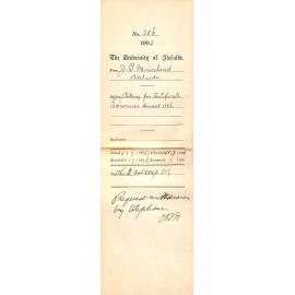 Asking for Certificate Economics passed 1886